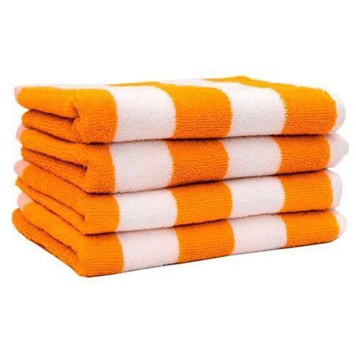 Comfortable Softness Orange And White Colour Check Cotton Towel For Kitchen