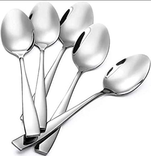 Easy To Clean Lightweight Silver Stainless Steel Spoons Set Use For Kitchen