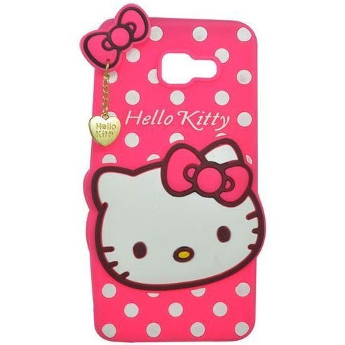 Pink And White Kitty Printed Rubber Mobile Cover - Rubber Material, Lightweight Design , Stylish Protection Against Scratches and Bumps