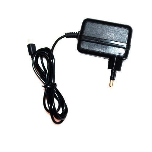 Usb Interface 1 Ampere Charger - Plastic Body, 1 Meter Cord Length, Black Color | Lightweight Mobile Accessory for On-the-Go Charging
