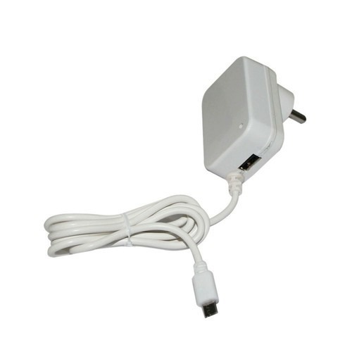 USB Interface Mobile Charger - Plastic Body, 1 Meter Cord Length, White | Intelligent IC Design, 90% Efficiency, Circuit Protection Features