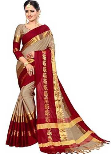 Multicolor Women Silk Classic Designer Saree With Matching Blouse For Casual And Party Wear