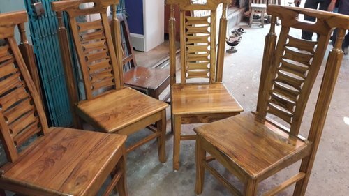 Termite Resistance Brown Wooden Dining Chair Set