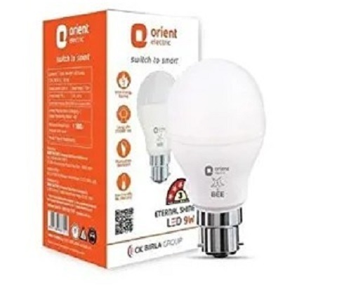 9 Watt Power 220 Volt Round Shape Ceramic LED Bulb - Ceramic Material, 60g Weight, 2700K Color Temperature | Cool White Light, Wall Mounted, Indoor & Outdoor Use