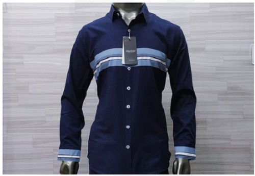 For Daily Wear, Blue Fancy Comfortable With Full Sleeves Men Cotton Shirt  Age Group: 18+