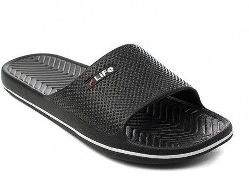 Black Comfortable And Long Durable Skin Friendly Lightweight Mens Slippers