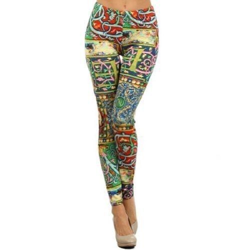 Multicolor Cotton Lycra Casual Wear And Stretchable Skin Friendly Breathable Full Length Ladies Printed Leggings