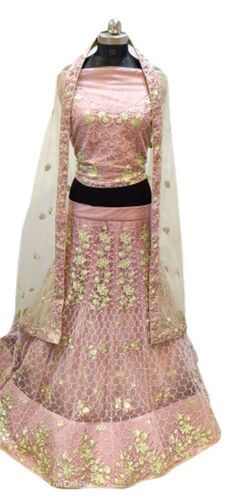 Pink Designer Embroidered Exquisitely Crafted Fancy Party Wear Lehenga For Women