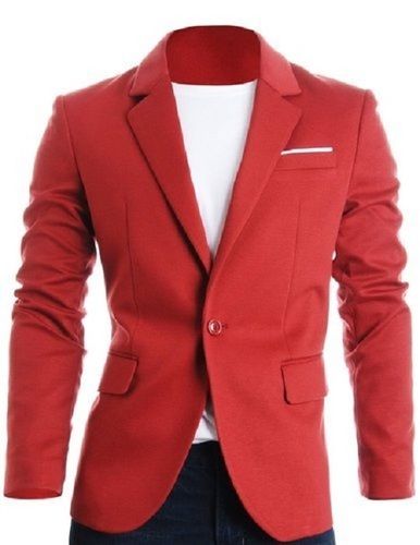 Plain Dyed Pattern Cutaway Collar Full Sleeve Stylish Men Blazer For Casual  Chest Size: 30