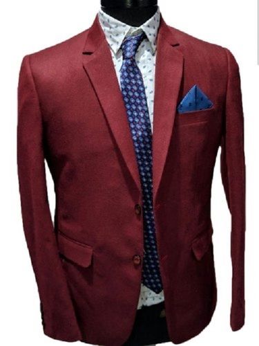 Plain Dyed Pattern Full Sleeve Cutaway Collar Stylish Men Blazer For Casual And Party Wear Chest Size: 30