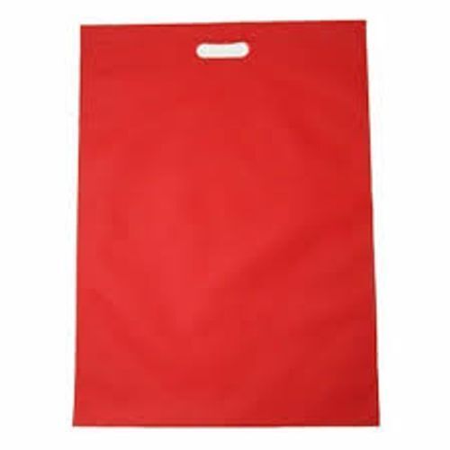 Silk Printing Red Eco Friendly D Cut Plain Non Woven Bags With 12X16 Inch For Shopping