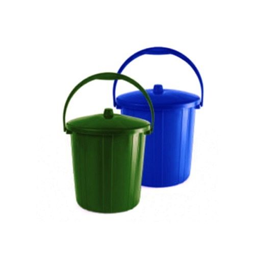 Pvc Long Lasting Blue And Green Color Plastic Dustbin Bucket For Home, 10 Liter 