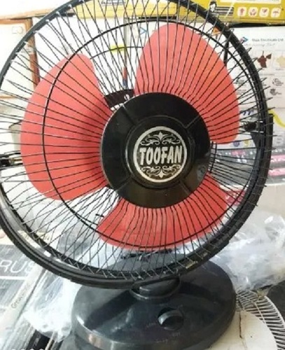 Peach and Black Electric Table Fan - 300 mm Blade Diameter, 50 Watt Power | Quiet Operation, Oscillating Feature, Two Speed Settings