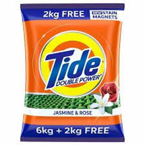 6 Kg + 2 Kg Free Jasmine & Rose Extract Tide Double Power Detergent Powder Chemical Name: Sodium Phenylnonanoate Sulfonate