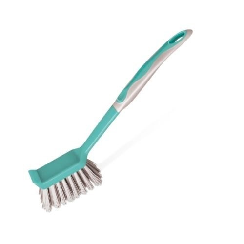 व्हाइट 100 प्रतिशत अच्छी क्वालिटी का प्लास्टिक ओवल शेप ब्रश जिसका इस्तेमाल किचन सिंक की सफाई के लिए किया जाता है