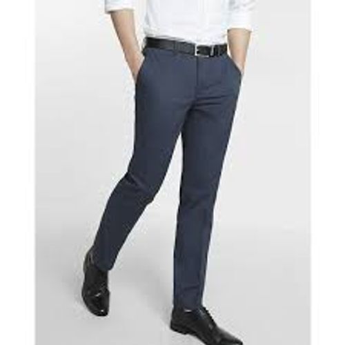 Casual Look Comfortable Plain Slim Fit Good Style Men'S Blue Trousers