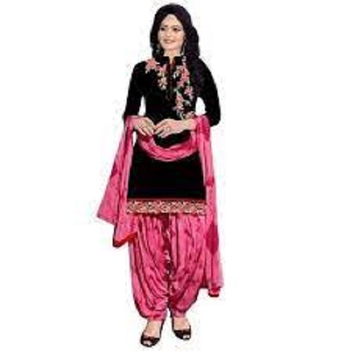 पार्टी वियर के लिए डिज़ाइनर और ट्रेडिशनल लेडीज़ चंदेरी पटियाला सलवार कमीज़