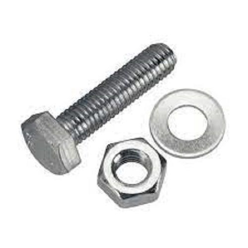 Silver Heavy Duty Corrosion Resistant Mild Steel Nut Bolts For Industrial Use