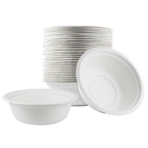 Plain Lightweight Round White Disposable Paper Bowls