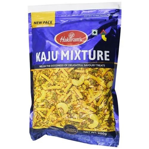 Pack Of 200 Gram Crispy Spicy And Salty Taste Haldirams Kaju Mixture Namkeen