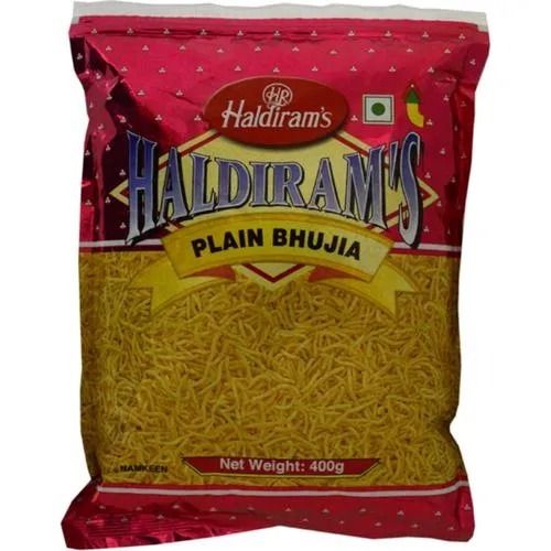 Pack Of 400 Gram Crispy And Salty Taste Haldirams Plain Bhujia Namkeen