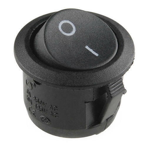 Black Quick Connect Terminals And Constructed Of Robust Plastic Round Rocker Switch