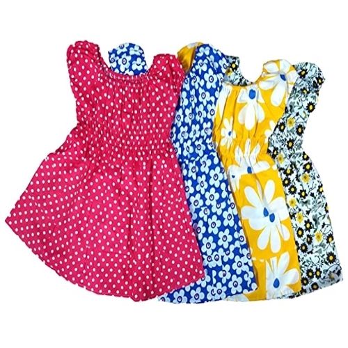 100% Pure Cotton Soft And Beautiful Flower Design Baby Girl Cotton Frock Age Group: 5-6 Months