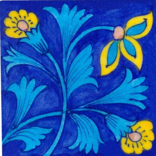 4 X 4 Inch Blue Pottery Home New Design Wall Tiles (Pack Of 6)