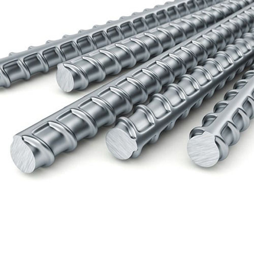 For Construction 8 Mm Diameter Fe 500 Grade Silver Color Tmt Bars  Dimensions: 12  Meter (M)