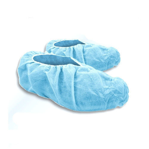 Blue Disposable Plastic Shoe Cover With Elastic For Safety Purpose 80 G Weight