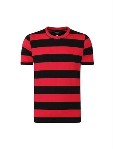 Casual Wear Comfortable Red And Black Printed Half Sleeve Cotton T Shirts For Men Gender: Male