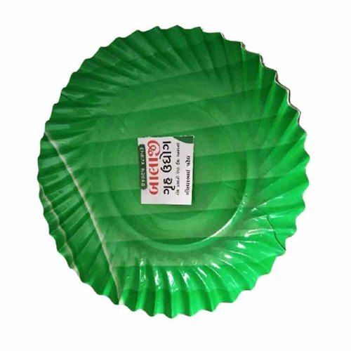 Plain Lightweight And Multi-Use Green Disposable Paper Plate