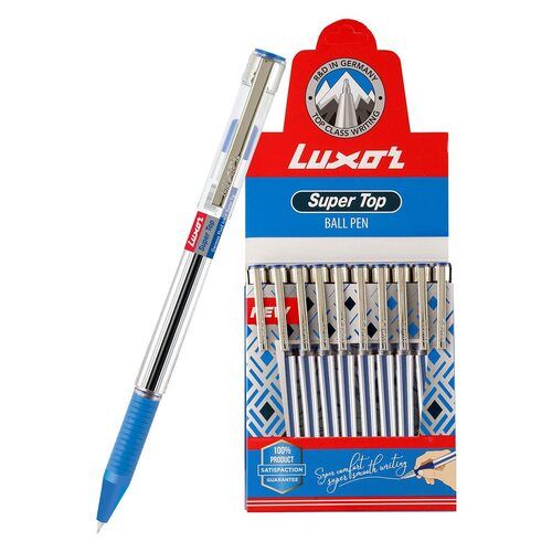 Blue Plastic Body Quick Drying Flows Faster Luxor Super Top Ball Pen 