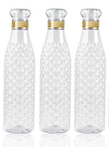 Set Of 3 Pieces Designer Pattern Round Shaped Transparent Plastic Water Bottle