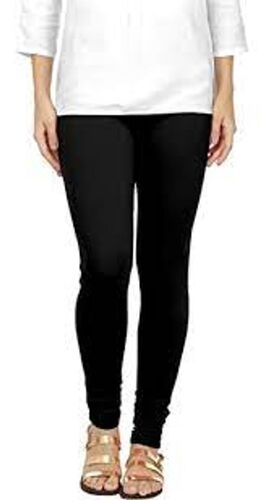 Soft Black Cotton Leggings - Customized Size, All Season Wear | Washable, Casual Dress Essential With Custom Logo
