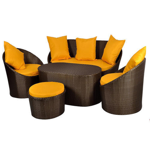 Handmade Soft And Comfortable Golden Brown Color Modern Design Sofa Set With Cushion