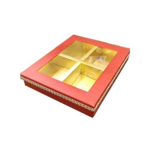 Traditional Designs Standard Look Trendy Red Silver Dry Fruit Box