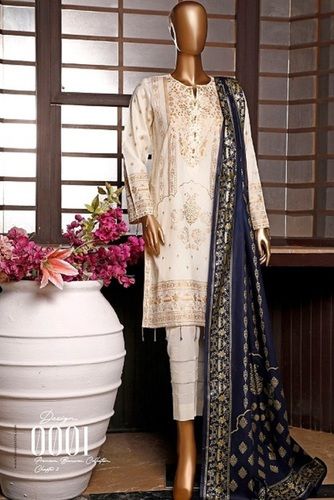 Women's Unstiched Dress Materials Banarasi Suit, Orange Banarasi Dress  materials for ladies, Banarasi Salwar Suit for