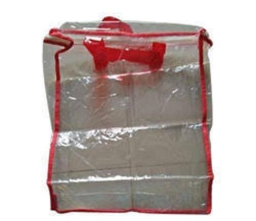 White And Red Water-Proof Easy To Carry Lightweight Reusable Beautiful Plastic Carry Bag