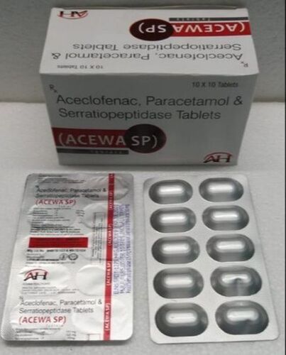 Aceclofenac, Paracetamol & Serratiopeptidase Tablets, 10x10 Tablets