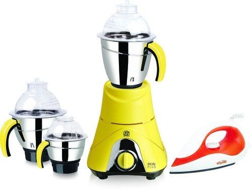 Yellow Heat Resistance And High Performance Abs Body Mixer Grinder For Domestic Use