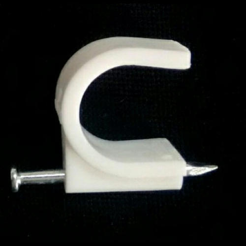 High Quality, Maximum Durability And Optimum Locking Circle Cable Clip 1 Inch - White Plastic U-Clamp | Iron Metal, Ideal for Effective Cable Management