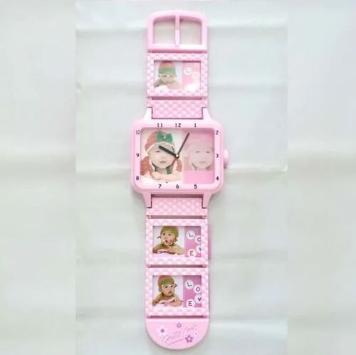 Coated Light Pink 21.5 X 2 X 52.2Cm Abs Plastic Material Watch Shaped Photo Frame 