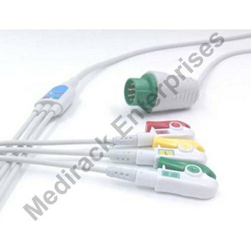 12 Pin With Grabber Button 3 Lead Kontron Ecg Cable Insulation Material: Pe