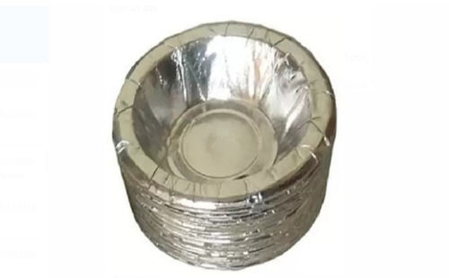 Eco Friendly Silver Round Shape Plain Disposable Paper Bowl Used For Party, 4 Inch