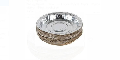 Silver Disposable Paper Plates - 5 Inch Round Shape, Eco-Friendly Design for Snacks and Desserts