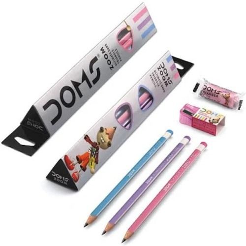 Multicolor Multi Color Hardness 2B Doms Pencils Used For Writing In School And Office