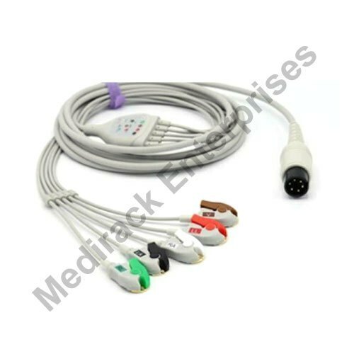 Cardiac Care Round Connector Mindray 5 Lead 6 Pin Ecg Cable Insulation