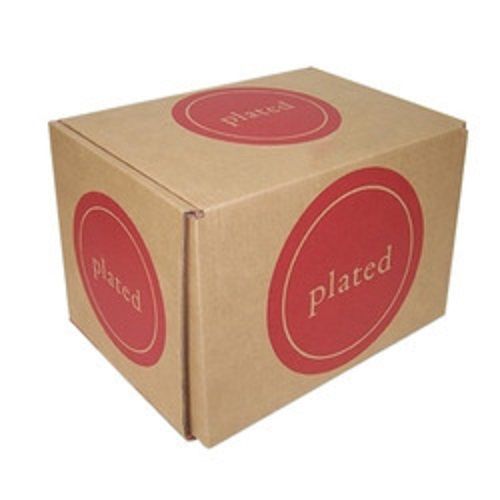 Brown And Red Heat Stamped Recyclable Eco Friendly Strong Printed Corrugated Paper Box