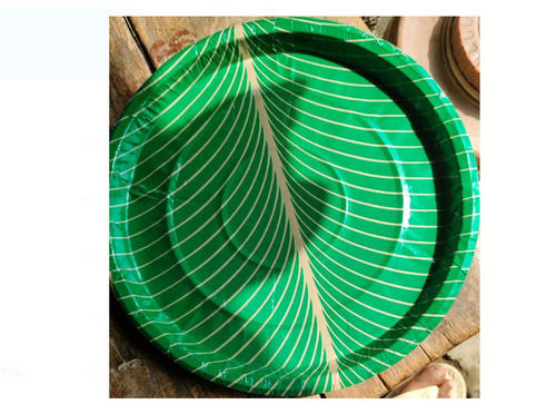 Light Weight Eco Friendly Green Disposable Paper Round Shape Plate Used For Party And Birthday